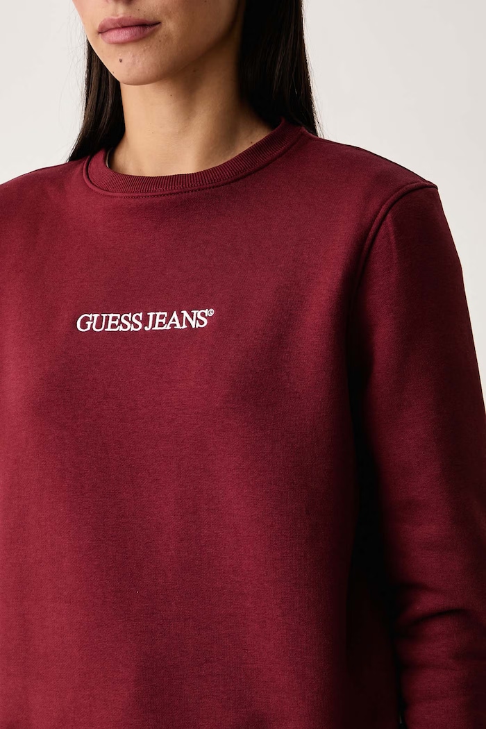 Hanorac pentru femei cu bumbac Guess Jeans W4YQ10.KC811 burgundia