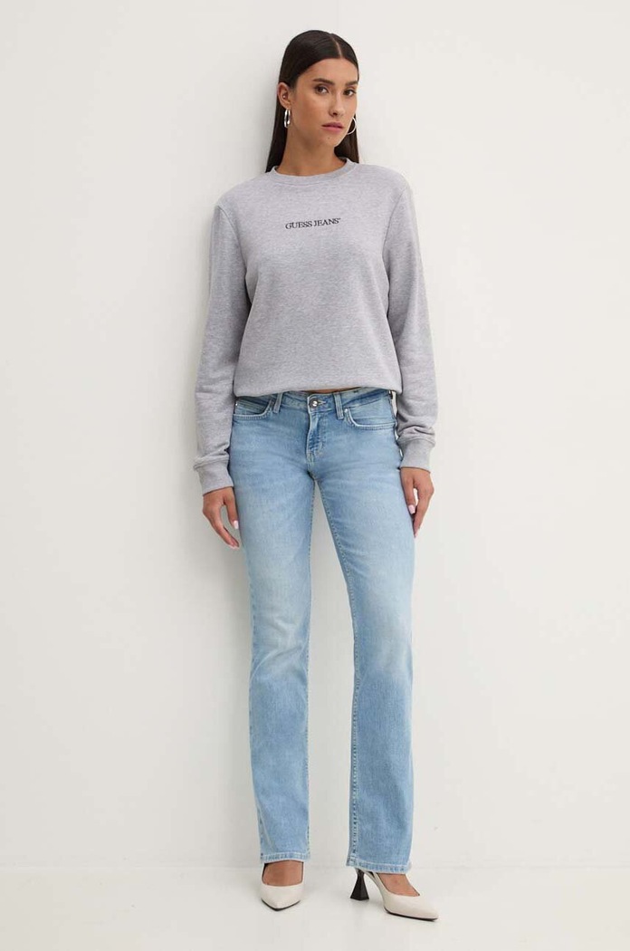 Guess Jeans mikina dámská s bavlnou W4YQ10.KC811 šedá SS26
