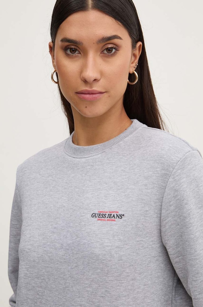 Mikina Guess Jeans bez kapuce šedá W4YQ07.KC811