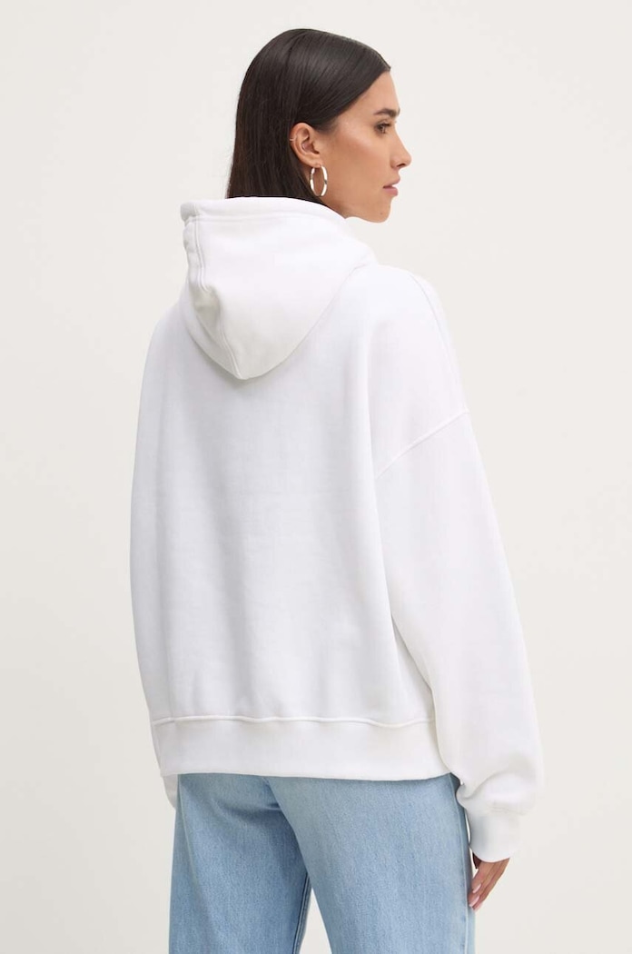 Odzież Guess Jeans bluza z kapturem damska z bawełną W4YQ15.KC811 biały