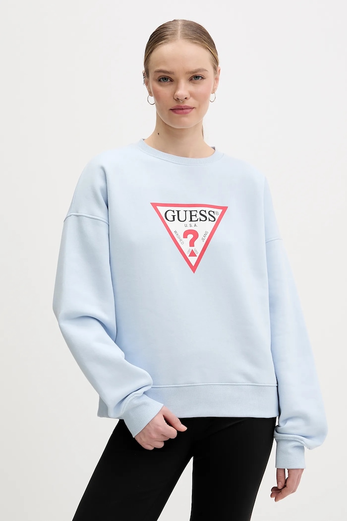 Guess Jeans felső nyomtatásos kék W4YQ00.KC811