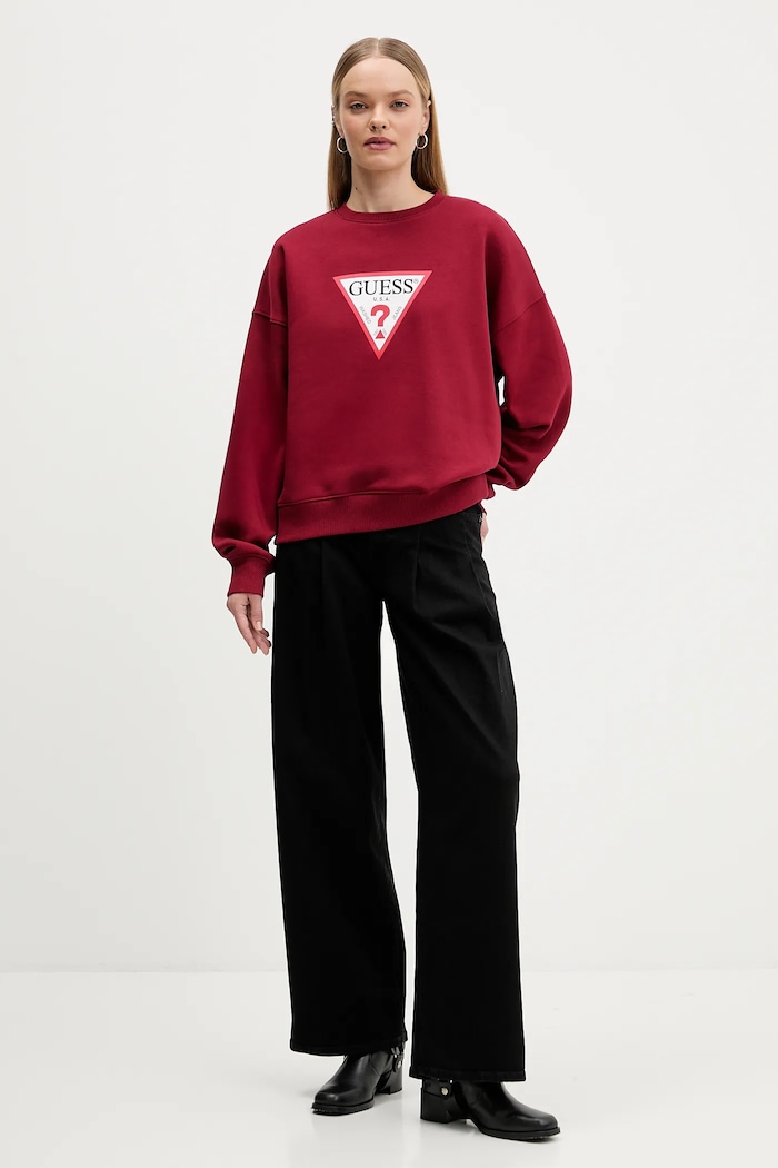 Guess Jeans bluză W4YQ00.KC811 burgundia SS26