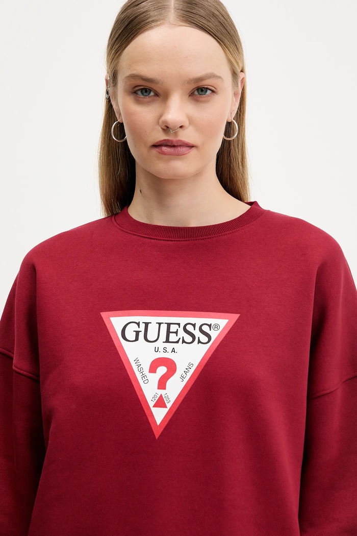 Guess Jeans bluză burgundia W4YQ00.KC811