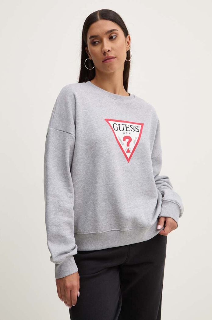 Mikina Guess Jeans bez kapucne sivá W4YQ00.KC811