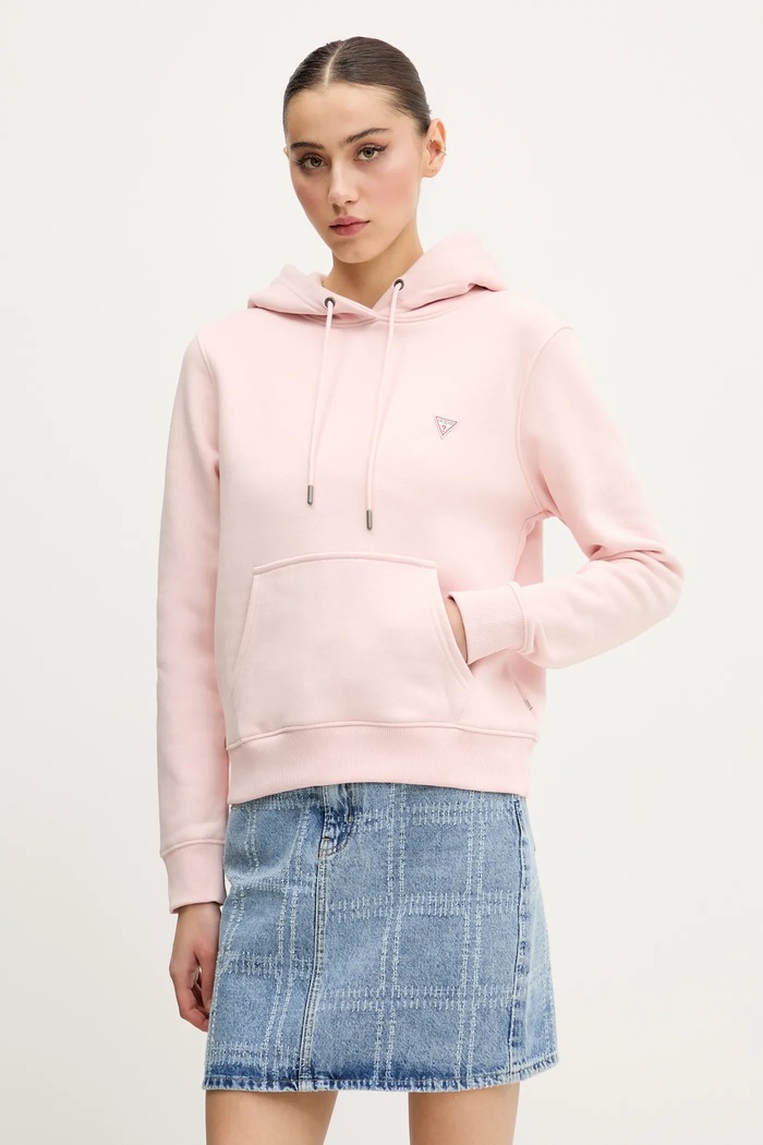 Mikina Guess Jeans s kapucí růžová W4YQ04.KC811