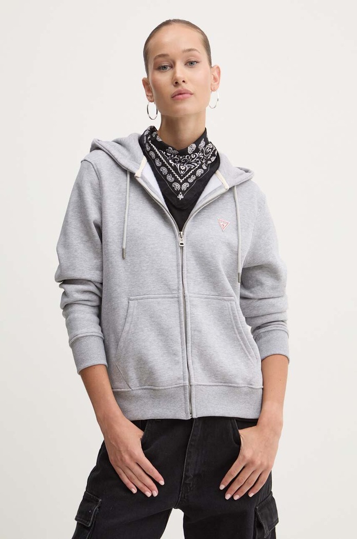 Mikina Guess Jeans s kapucňou sivá W4YQ03.KC811