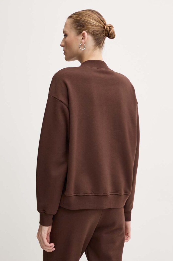 Βαμβακερή μπλούζα Pinko 103724.A23C καφέ AW24