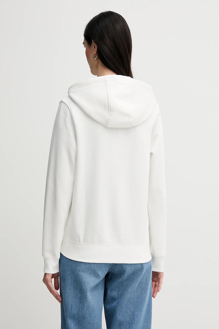 Tommy Jeans hanorac cu fermoar pentru femei cu bumbac DW0DW19729 alb SS26
