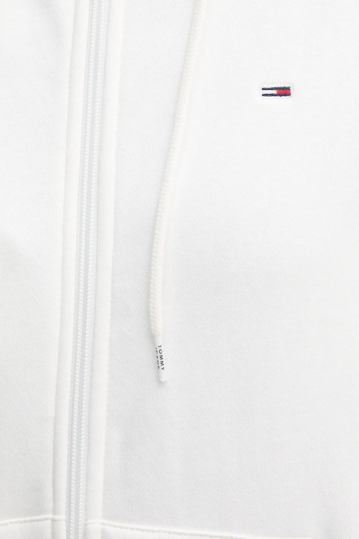 Tommy Jeans hanorac cu fermoar pentru femei cu bumbac DW0DW19729 alb