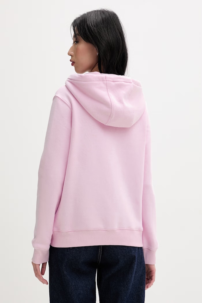 Îmbrăcăminte Tommy Jeans hanorac cu fermoar pentru femei cu bumbac DW0DW19729 roz