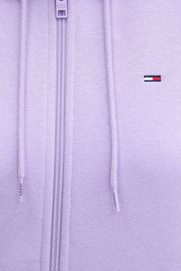 Tommy Jeans dukserica na zakopčavanje ženska s pamukom DW0DW19729 ljubičasta