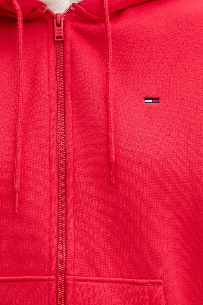 Tommy Jeans hanorac cu fermoar pentru femei cu bumbac DW0DW19729 rosu