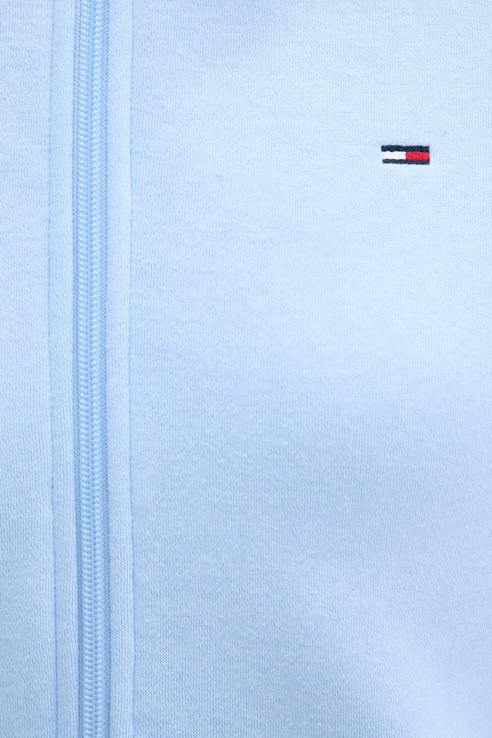 Tommy Jeans hanorac cu fermoar pentru femei cu bumbac DW0DW19729 albastru