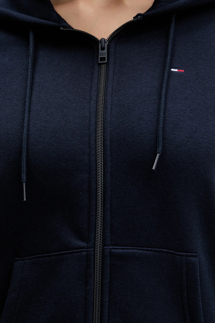 Tommy Jeans bluza rozpinana damska z bawełną DW0DW19729 granatowy