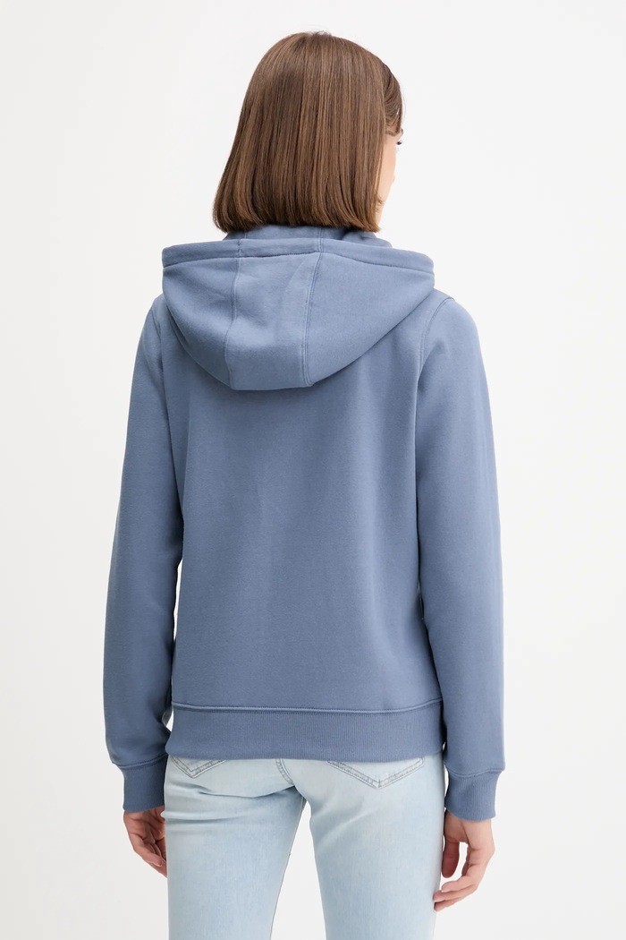 Ruházat Tommy Jeans cipzáras melegítőfelső női pamuttal DW0DW19729 kék