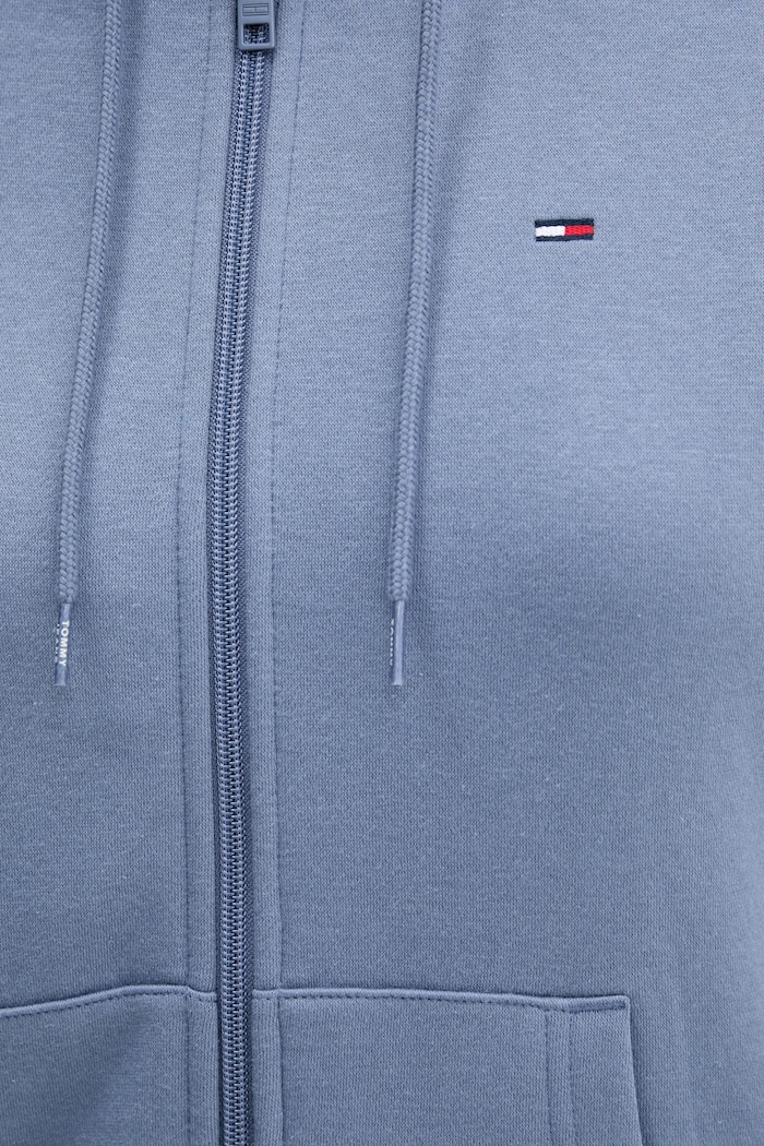 Tommy Jeans cipzáras melegítőfelső női pamuttal DW0DW19729 kék