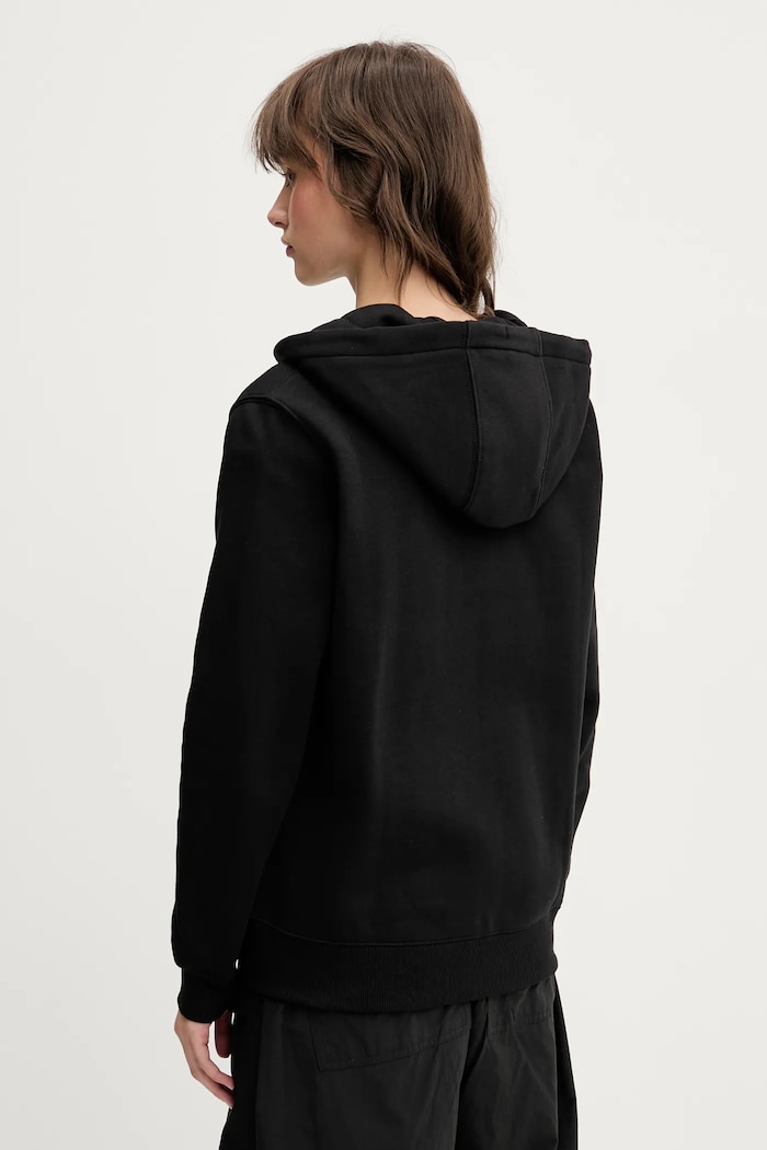 Дрехи Tommy Jeans суичър с цип дамски с памук DW0DW19729 черен