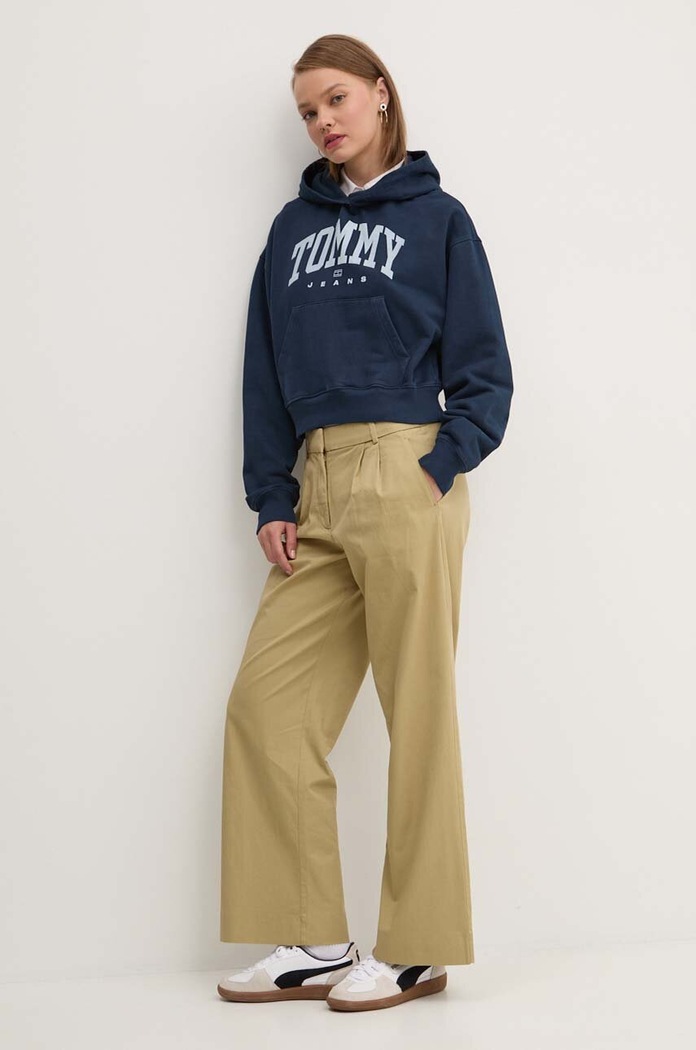 Tommy Jeans hanorac de bumbac DW0DW19291 bleumarin AW24