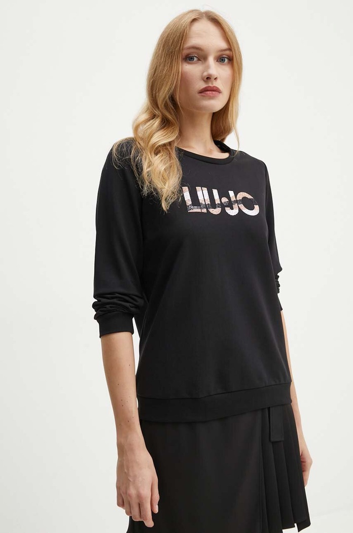 Liu Jo bluza aplikacja czarny TF4146.FS090