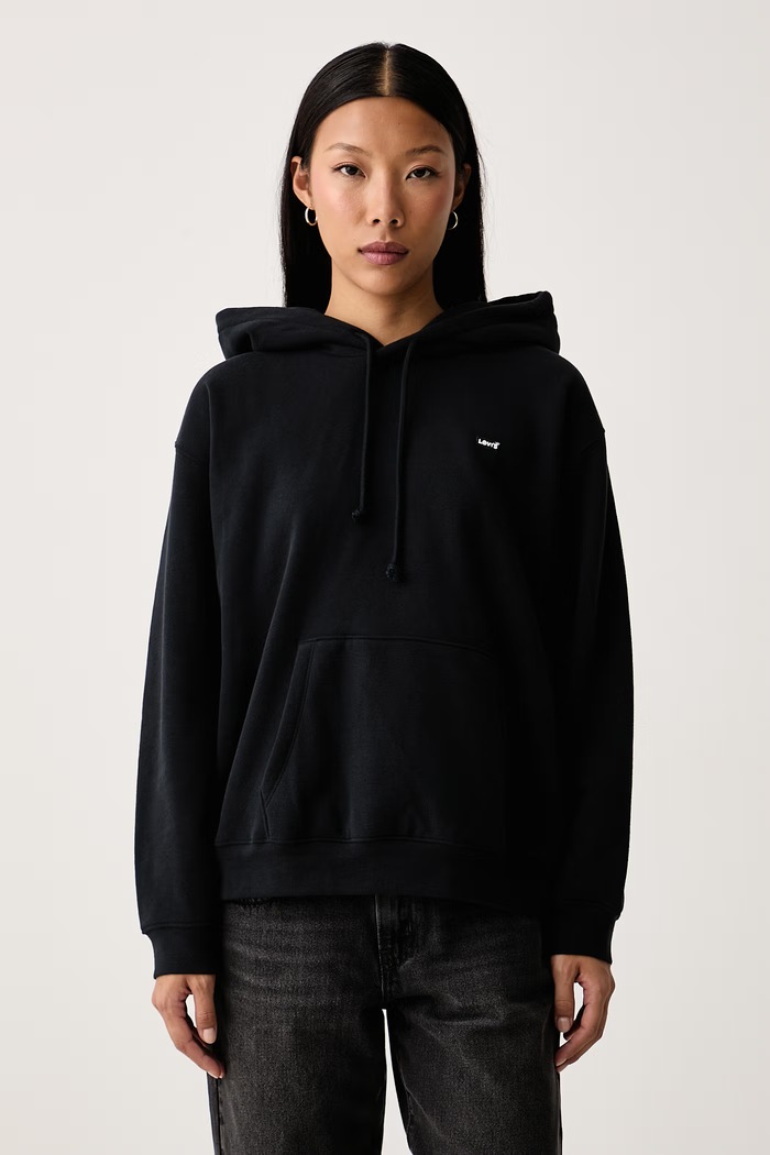 Levi's Μπλούζα με κουκούλα γυναικεία με βαμβάκι EVERYDAY HOODIE μαύρο A5943