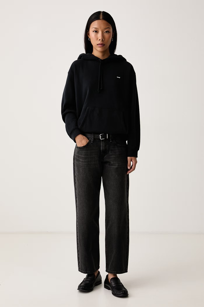 Levi's Μπλούζα με κουκούλα γυναικεία με βαμβάκι EVERYDAY HOODIE A5943 μαύρο AA00
