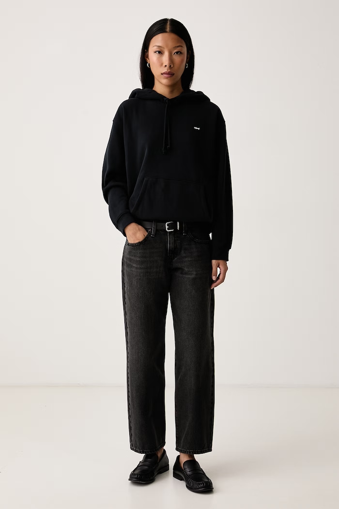 Levi's Μπλούζα με κουκούλα γυναικεία με βαμβάκι EVERYDAY HOODIE A5943 μαύρο AA00