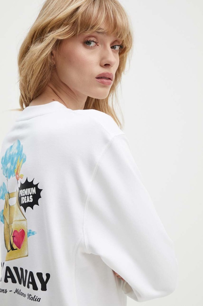 Bavlnená mikina Moschino Jeans biela 1706.8233