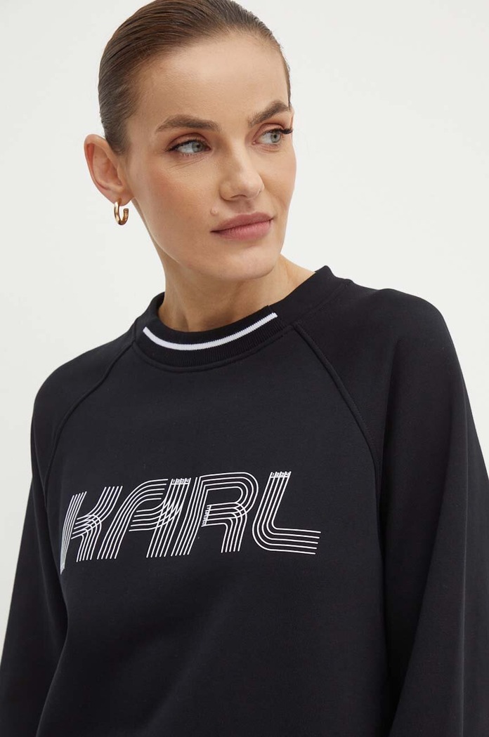 Karl Lagerfeld bluza bawełniana czarny 245W1803