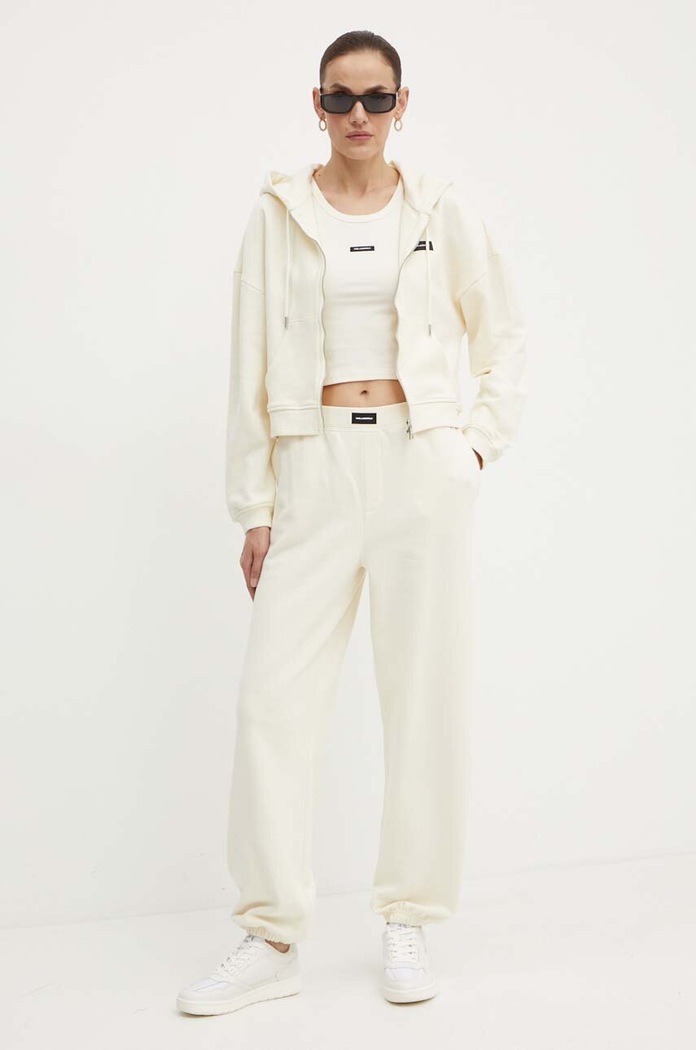 Karl Lagerfeld bluza bawełniana 245W2112 beżowy AW24