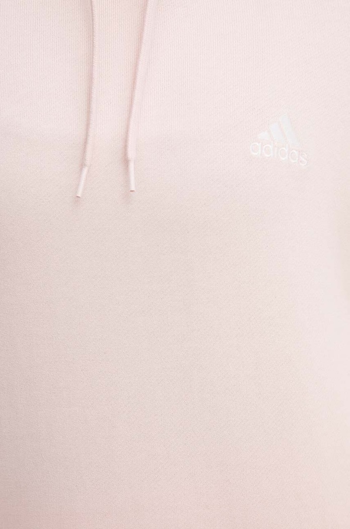 Bavlněná mikina adidas Essentials IY4214 růžová