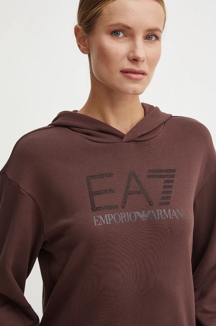 Dukserica EA7 Emporio Armani smeđa TJDOZ.6DTM17.1755