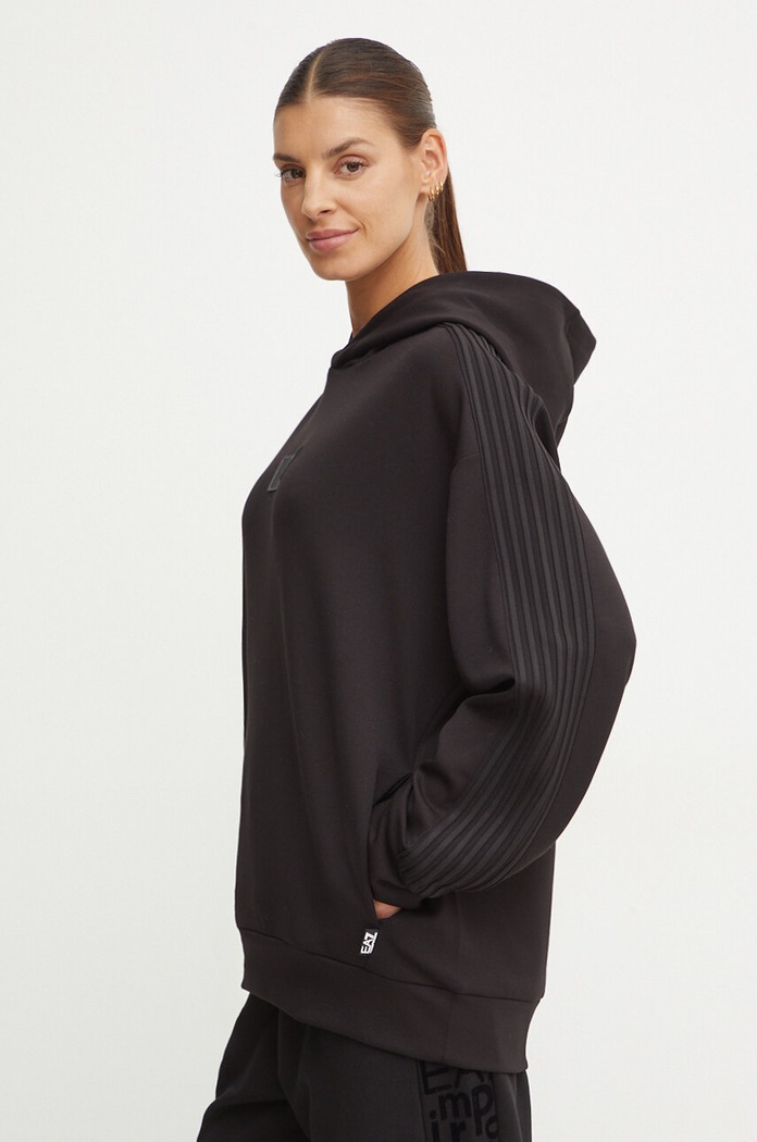 Dukserica EA7 Emporio Armani s kapuljačom crna PJZKZ.6DUM02.1200