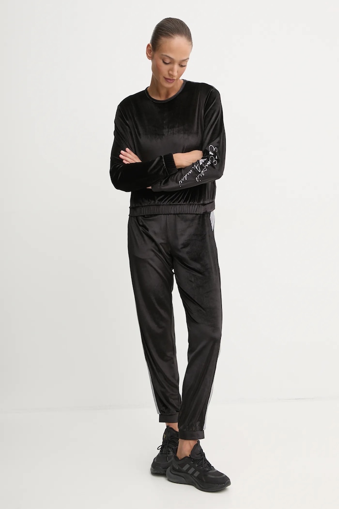 Velúrová mikina EA7 Emporio Armani TJZDZ.6DTM28.1200 čierna AW24