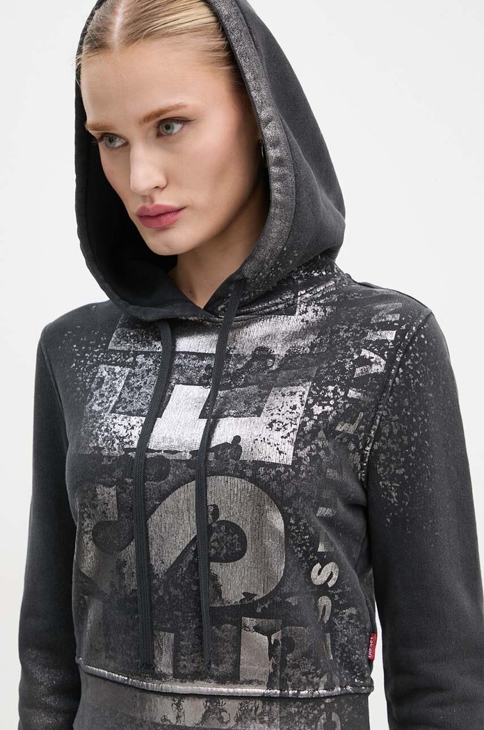 Diesel bluza bawełniana F-SLIMMY-HOOD-P6 szary A14969.0AJEA