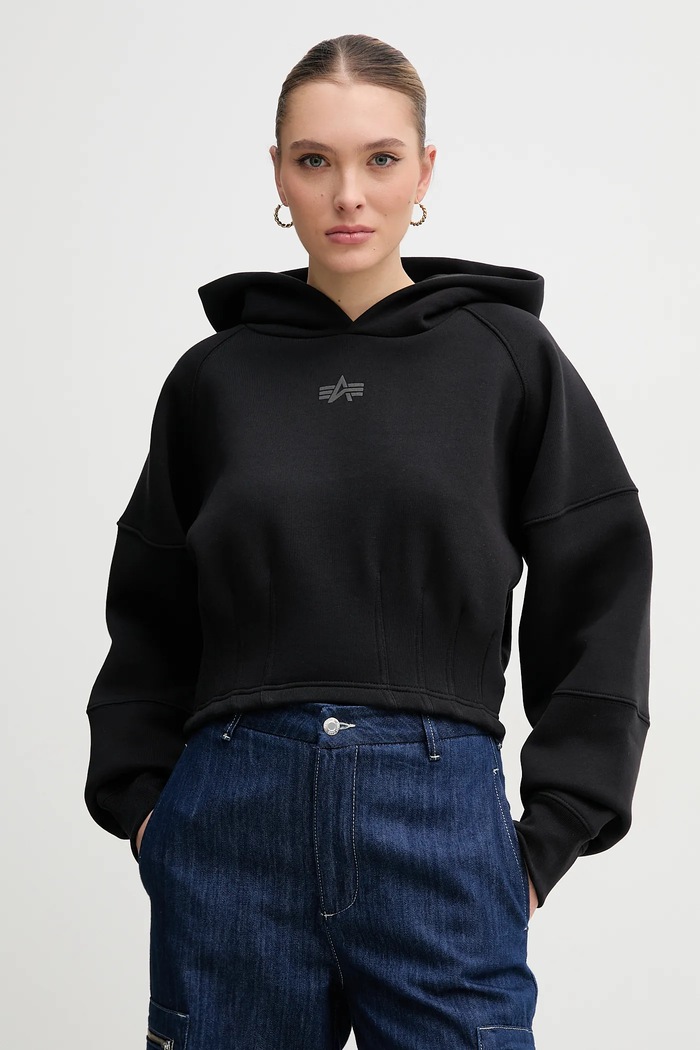 Mikina Alpha Industries s kapucňou čierna 148041