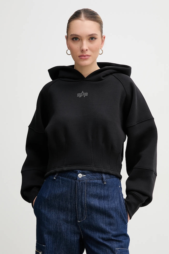 Mikina Alpha Industries s kapucňou čierna 148041