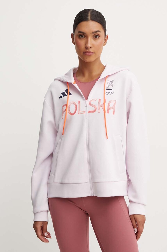 Oblečení Tepláková mikina adidas Performance Poland JF6705 růžová