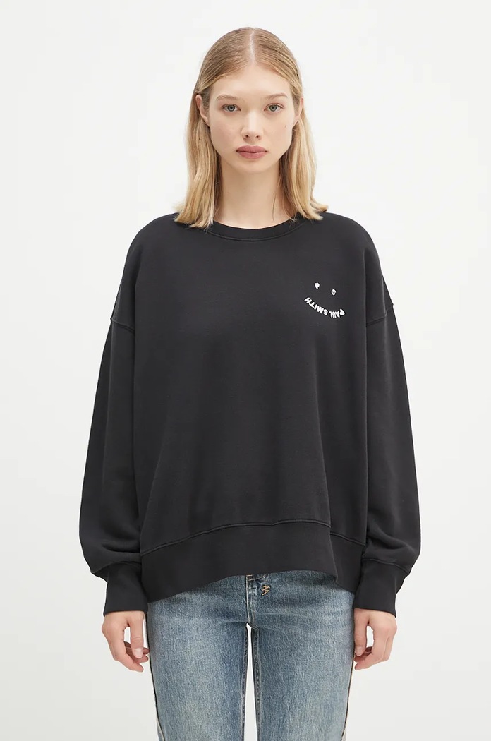Bavlněná mikina PS Paul Smith bez kapuce černá W2R.185VE.N21169