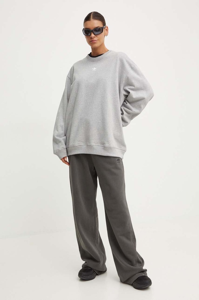 adidas Originals bluza bawełniana Essential IY9628 szary SS25