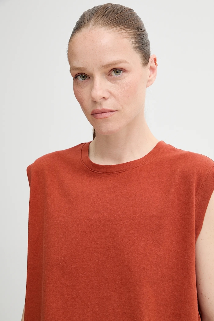 Levi's top bawełniany pomarańczowy A8794