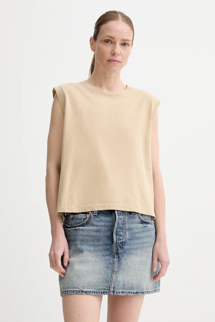 Pamučni top Levi's bež A8794