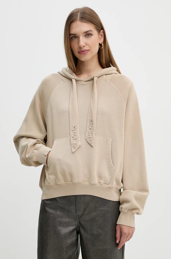 Mikina Pepe Jeans FALISTA s kapucňou béžová PL581451