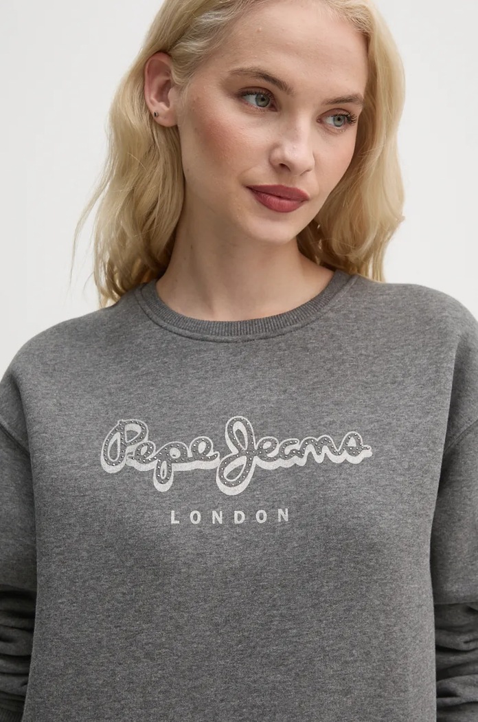 Μπλούζα Pepe Jeans FRANCESCA χωρίς κουκούλα γκρί PL581458