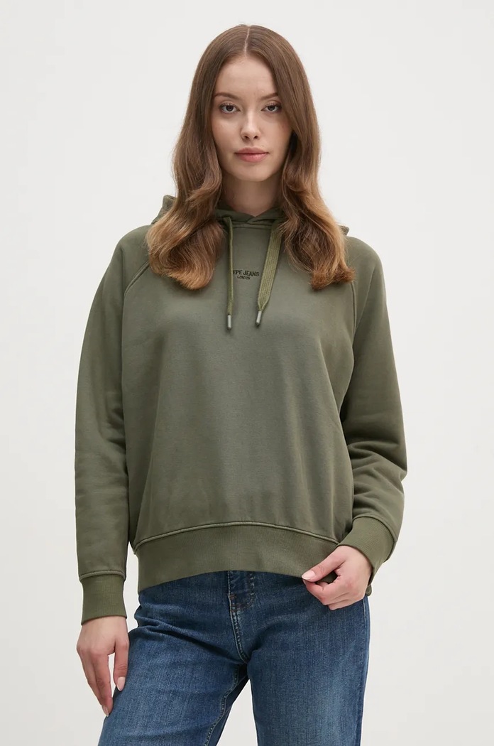 Pepe Jeans bluza FELICITY HOODIE z kapturem zielony PL581462