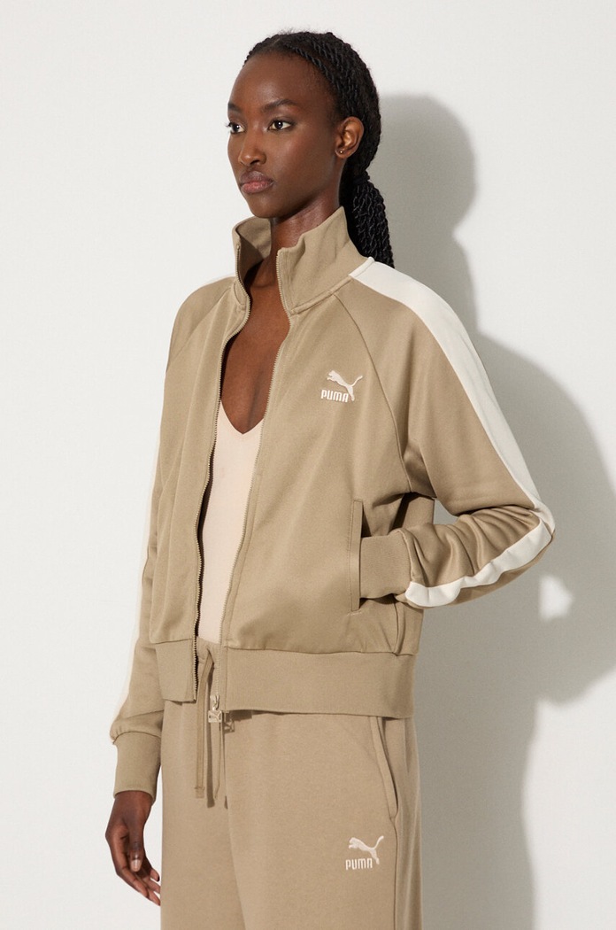 Iconic T7 Track Jacket zip-up sweatshirt cotton Women's Puma 627994 green