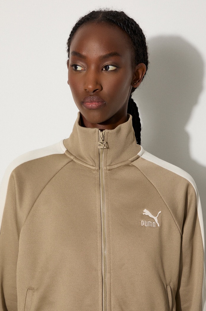 Iconic T7 Track Jacket zip-up sweatshirt cotton Women's Puma green 627994