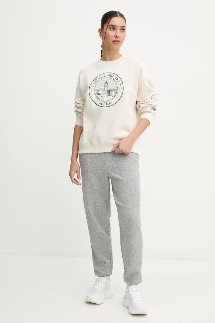 New Balance pamut melegítőfelső WT43553LIT bézs AW24