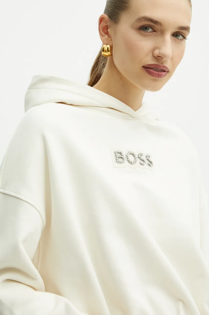Bavlněná mikina Boss Orange béžová 50528690