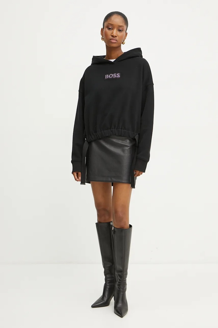 Pamučna dukserica Boss Orange 50528690 crna AW24