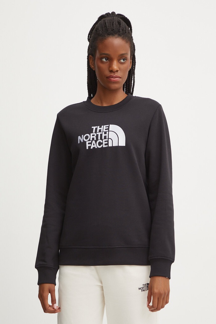 Суичър The North Face Drew Peak Crew без качулка черен NF0A89EFJK31